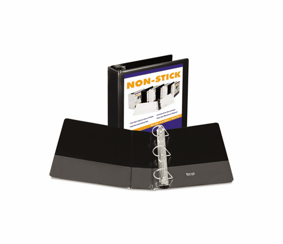 SAM16480 Nonstick D-Ring View Binder, 11 x 8-1/2, 3" Capacity, Black By SAMSILL CORPORATION