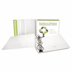 SAM16937 Earth's Choice Biodegradable Angle-D Ring View Binder, 1", White By SAMSILL CORPORATION
