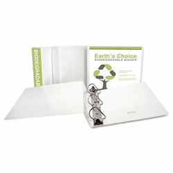 SAM16957 Earth's Choice Biodegradable Angle-D Ring View Binder, 1-1/2", White By SAMSILL CORPORATION
