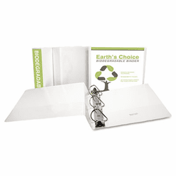 SAM16987 Earth's Choice Biodegradable Angle-D Ring View Binder, 3", White By SAMSILL CORPORATION