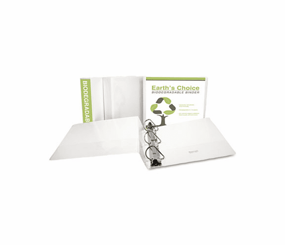 SAM16987 Earth's Choice Biodegradable Angle-D Ring View Binder, 3", White By SAMSILL CORPORATION
