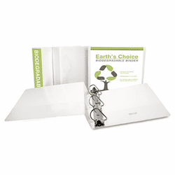 SAM16997 Earth's Choice Biodegradable Angle-D Ring View Binder, 4", White By SAMSILL CORPORATION