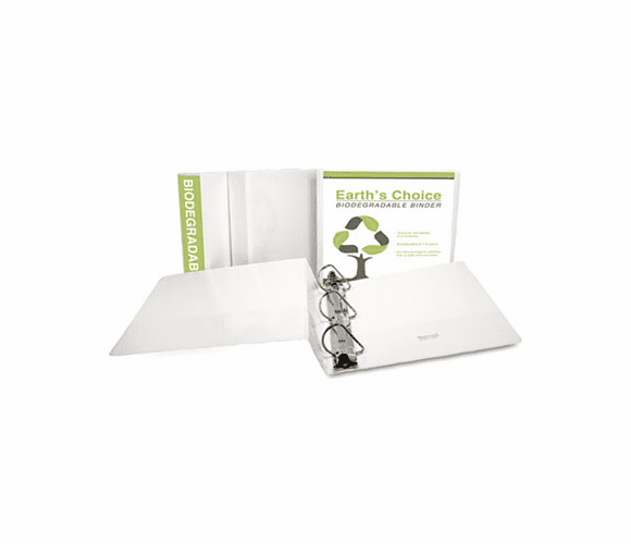 SAM16997 Earth's Choice Biodegradable Angle-D Ring View Binder, 4", White By SAMSILL CORPORATION