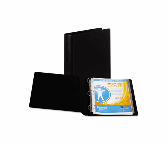 SAM17450 Contour Heavy-Duty Locking Round Ring Binder, 11 x 8-1/2, 1-1/2" Cap, Black By SAMSILL CORPORATION