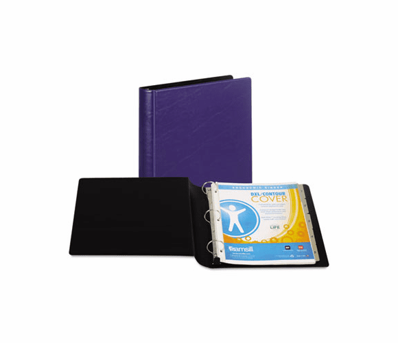 SAM17452 Contour Heavy-Duty Locking Round Ring Binder, 11 x 8-1/2, 1-1/2" Cap, Dark Blue By SAMSILL CORPORATION