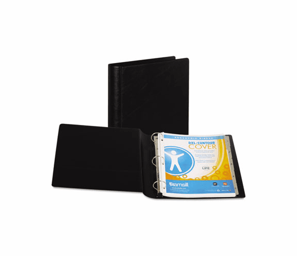 SAM17460 Contour Heavy-Duty Locking Round Ring Binder, 11 x 8-1/2, 2" Capacity, Black By SAMSILL CORPORATION