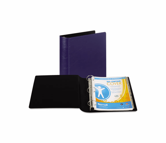 SAM17462 Contour Heavy-Duty Locking Round Ring Binder, 11 x 8-1/2, 2" Cap, Dark Blue By SAMSILL CORPORATION