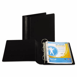 SAM17480 Contour Heavy-Duty Locking Round Ring Binder, 11 x 8-1/2, 3" Capacity, Black By SAMSILL CORPORATION