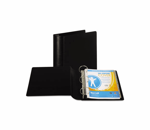 SAM17480 Contour Heavy-Duty Locking Round Ring Binder, 11 x 8-1/2, 3" Capacity, Black By SAMSILL CORPORATION