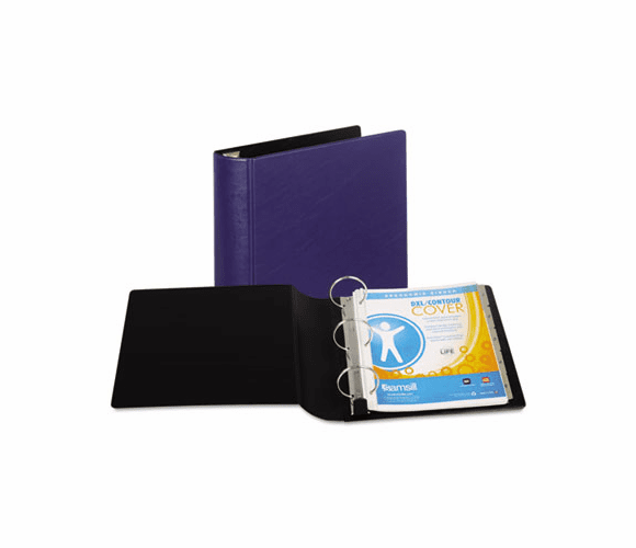 SAM17482 Contour Heavy-Duty Locking Round Ring Binder, 11 x 8-1/2, 3" Cap, Dark Blue By SAMSILL CORPORATION