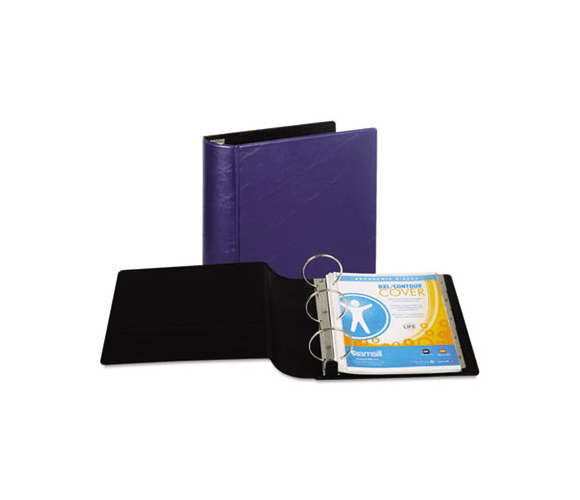 SAM17492 Contour Heavy-Duty Locking Round Ring Binder, 11 x 8-1/2, 4" Cap, Dark Blue By SAMSILL CORPORATION