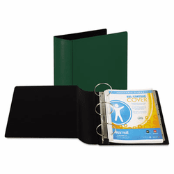 SAM17495 Contour Heavy-Duty Locking Round Ring Binder, 11 x 8-1/2, 4" Capacity, Green By SAMSILL CORPORATION