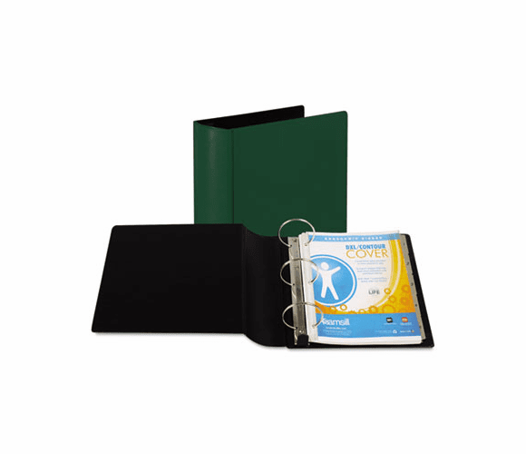 SAM17495 Contour Heavy-Duty Locking Round Ring Binder, 11 x 8-1/2, 4" Capacity, Green By SAMSILL CORPORATION