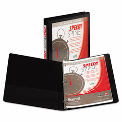 SAM18110C Speedy Spine Round Ring View Binder, 11 x 8-1/2, 1/2" Capacity, Black By SAMSILL CORPORATION
