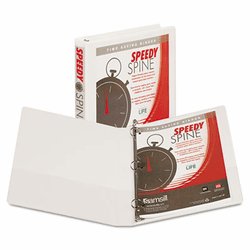 SAM18137C Speedy Spine Round Ring View Binder, 11 x 8-1/2, 1" Capacity, White By SAMSILL CORPORATION