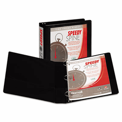 SAM18150C Speedy Spine Round Ring View Binder, 11 x 8-1/2, 1-1/2" Capacity, Black By SAMSILL CORPORATION