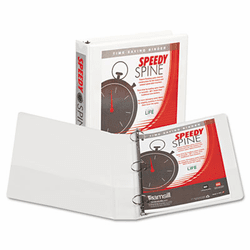 SAM18157C Speedy Spine Round Ring View Binder, 11 x 8-1/2, 1-1/2" Capacity, White By SAMSILL CORPORATION
