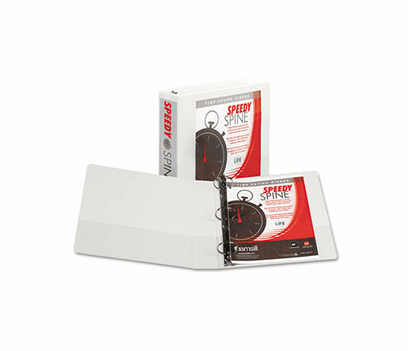 SAM18167C Speedy Spine Round Ring View Binder, 11 x 8-1/2, 2" Capacity, White By SAMSILL CORPORATION