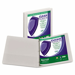 SAM18217 Clean Touch Locking Round Ring View Binder, 1/2" Capacity, White By SAMSILL CORPORATION