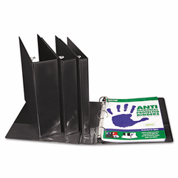 SAM18250 Clean Touch Locking Round Ring View Binder, 1-1/2" Capacity, Black By SAMSILL CORPORATION
