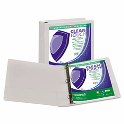 SAM18257 Clean Touch Locking Round Ring View Binder, 1-1/2" Capacity, White By SAMSILL CORPORATION