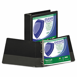 SAM18280 Clean Touch Locking Round Ring View Binder, 3" Capacity, Black By SAMSILL CORPORATION