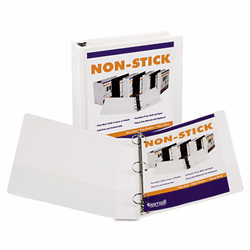 SAM18457 Nonstick Round Ring Poly View Binder, 11 x 8-1/2, 1-1/2" Capacity, White By SAMSILL CORPORATION