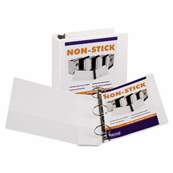 SAM18487 Nonstick Round Ring Poly View Binder, 11 x 8-1/2, 3" Capacity, White By SAMSILL CORPORATION