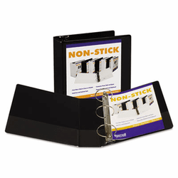 SAM18490 Nonstick Round Ring Poly View Binder, 11 x 8-1/2, 4" Capacity, Black By SAMSILL CORPORATION