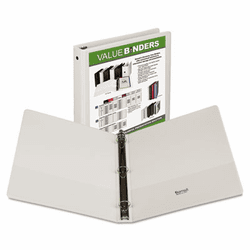 SAM18537 Economy Round Ring View Binder, 8-1/2 x 11, 1" Capacity, White By SAMSILL CORPORATION