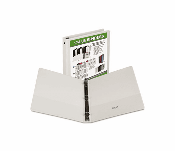 SAM18537 Economy Round Ring View Binder, 8-1/2 x 11, 1" Capacity, White By SAMSILL CORPORATION