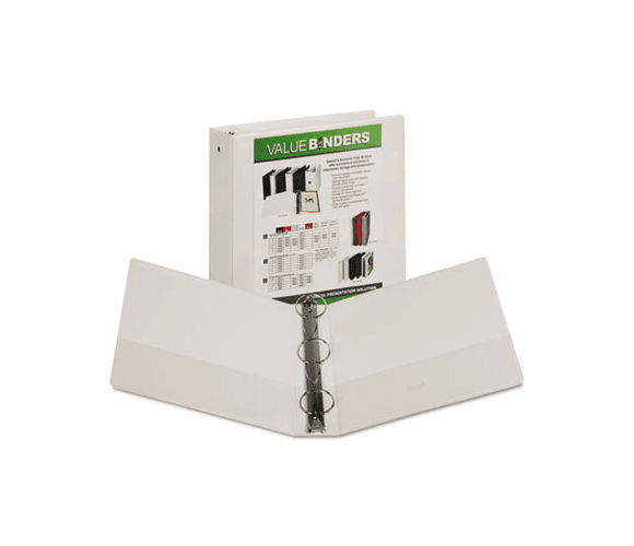 SAM18567 Economy Round Ring View Binder, 8-1/2 x 11, 2" Capacity, White By SAMSILL CORPORATION