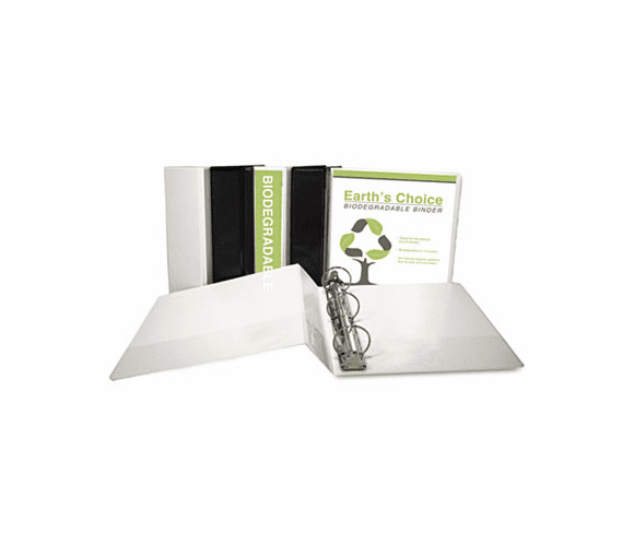 SAM18987 Earth's Choice Biodegradable Round Ring View Binder, 3" Capacity, White By SAMSILL CORPORATION