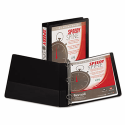 SAM19130C Speedy Spine Angle-D Ring View Binder, 11 x 8-1/2, 1" Capacity, Black By SAMSILL CORPORATION