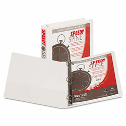 SAM19137C Speedy Spine Angle-D Ring View Binder, 11 x 8-1/2, 1" Capacity, White By SAMSILL CORPORATION