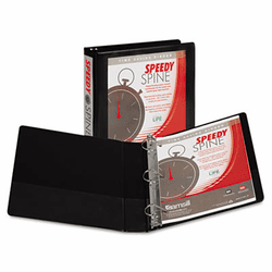 SAM19150C Speedy Spine Angle-D Ring View Binder, 11 x 8-1/2, 1-1/2" Capacity, Black By SAMSILL CORPORATION