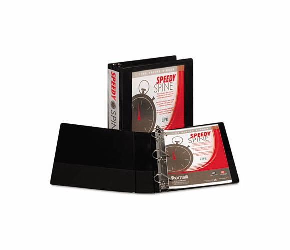 SAM19160C Speedy Spine Angle-D Ring View Binder, 11 x 8-1/2, 2" Capacity, Black By SAMSILL CORPORATION