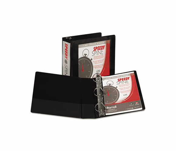 SAM19180C Speedy Spine Angle-D Ring View Binder, 11 x 8-1/2, 3" Capacity, Black By SAMSILL CORPORATION