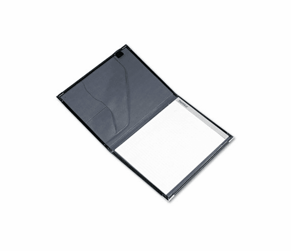 SAM70010 Pad Holder, Leather Look w/Brass Corners, Writing Pad, Pockets, Black By SAMSILL CORPORATION