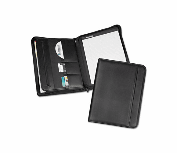 SAM70820 Professional Zippered Pad Holder, Pockets/Slots, Writing Pad, Black By SAMSILL CORPORATION