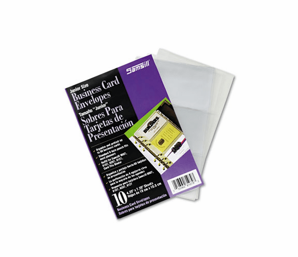 SAM81079 Business Card Binder Refill Pages, Six 2 x 3 1/2 Cards per Page, Clear, 10 Pages By SAMSILL CORPORATION