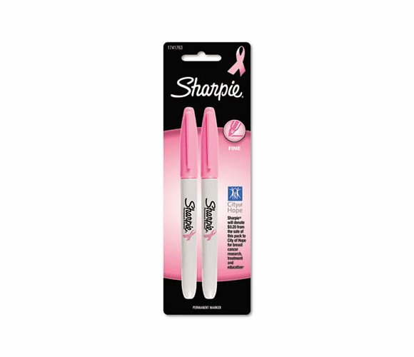 SAN1741763 Pink Ribbon Fine Tip Permanent Marker, Pink, 2/Pack By SANFORD