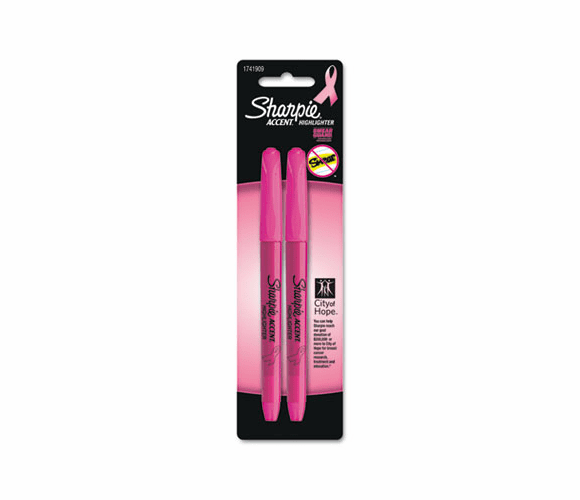 SAN1741909 Pink Ribbon Pocket Style Highlighters, Pink, 2/Pk By SANFORD