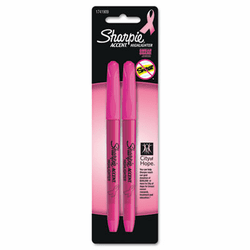 SAN1741909 Pink Ribbon Pocket Style Highlighters, Pink, 2/Pk By SANFORD