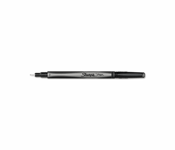 SAN1742663 Plastic Point Stick Permanent Water Resistant Pen, Black Ink, Fine, Dozen By SANFORD