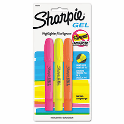 SAN1780475 Gel Highlighter, Assorted Colors, Bullet, 3 per Pack By SANFORD