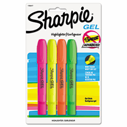 SAN1780477 Gel Highlighter, Bullet Tip, Assorted Colors, 4/Pk By SANFORD