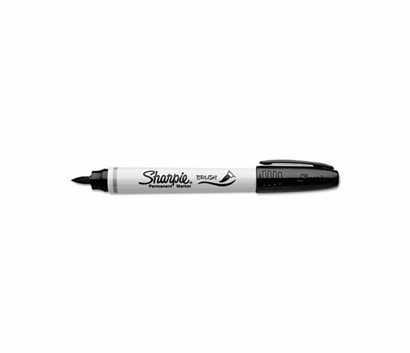 SAN1810705 Permanent Marker, Brush Tip, Black, Dozen By SANFORD