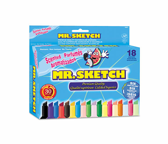 SAN20071 Scented Watercolor Markers, 18 Colors, 18/Set By SANFORD