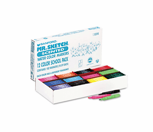 SAN2016TL Scented Watercolor Markers, 12 Colors, 192/Set By SANFORD